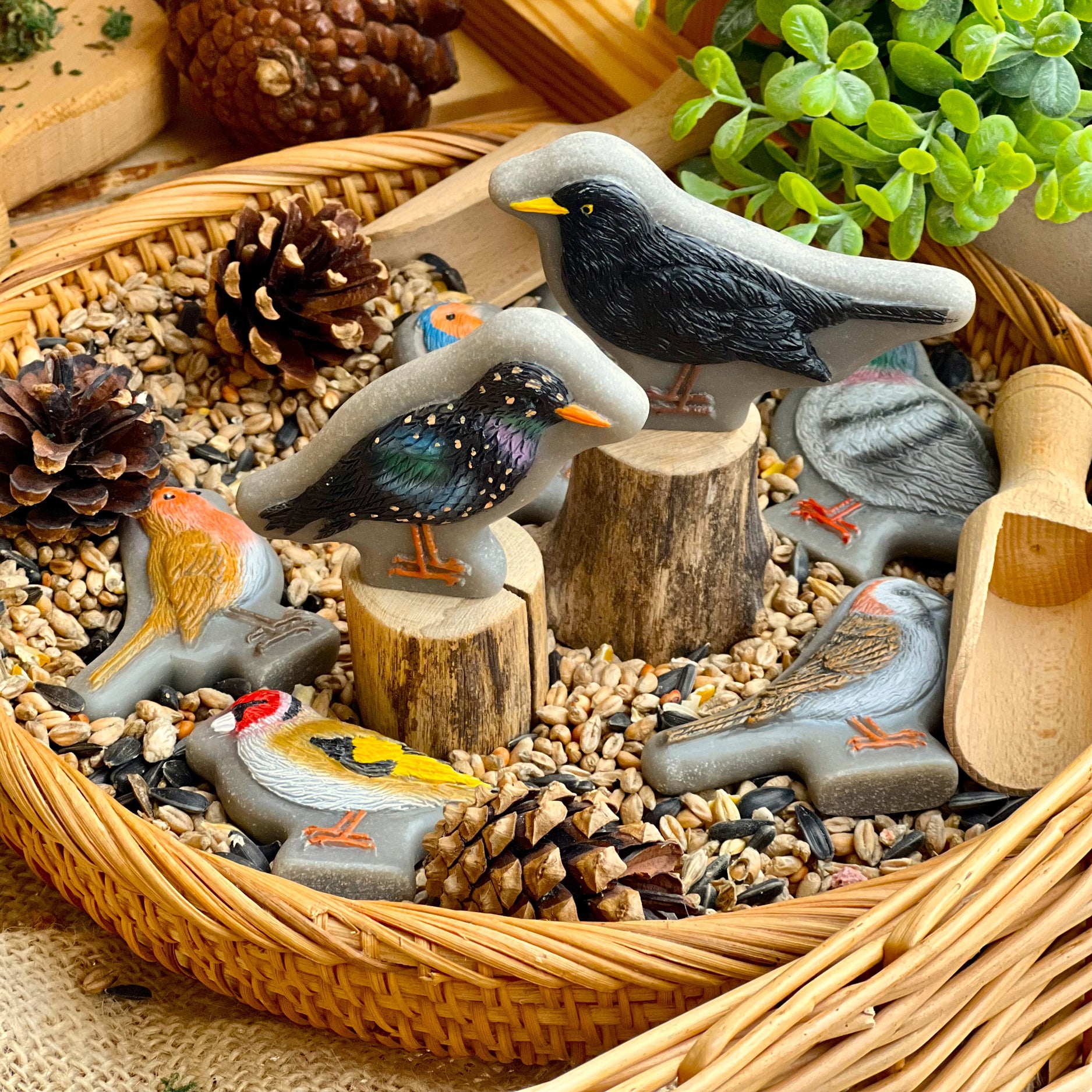 Yellow Door Sensory Play Stone Birds - Interactive Set of 8