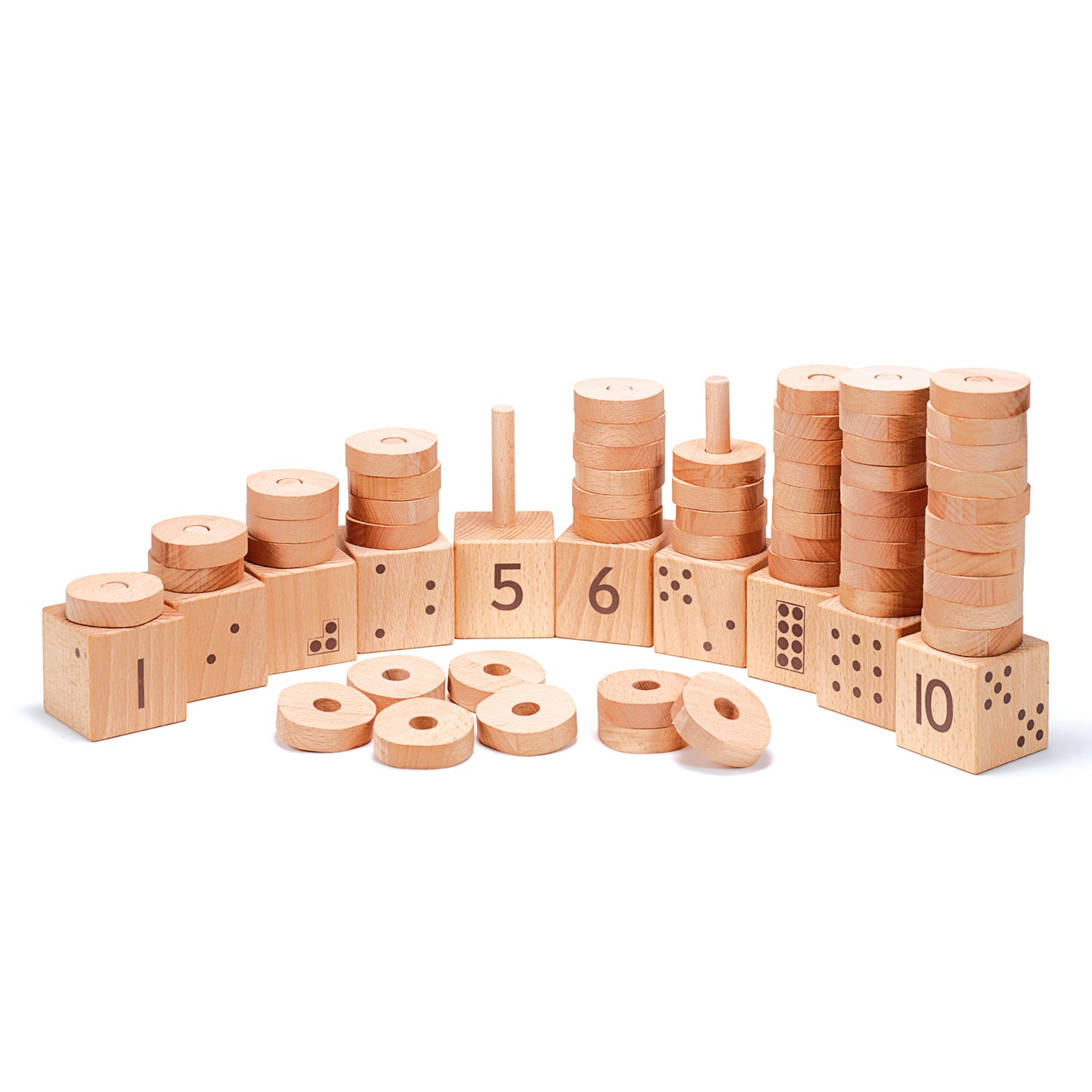 Yellow Door 1-10 Natural Number Stacker - Educational Counting Toy - Multicolor