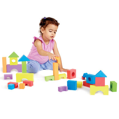 Edushape Edu-Color 30-Piece Foam Building Blocks Set for Toddlers