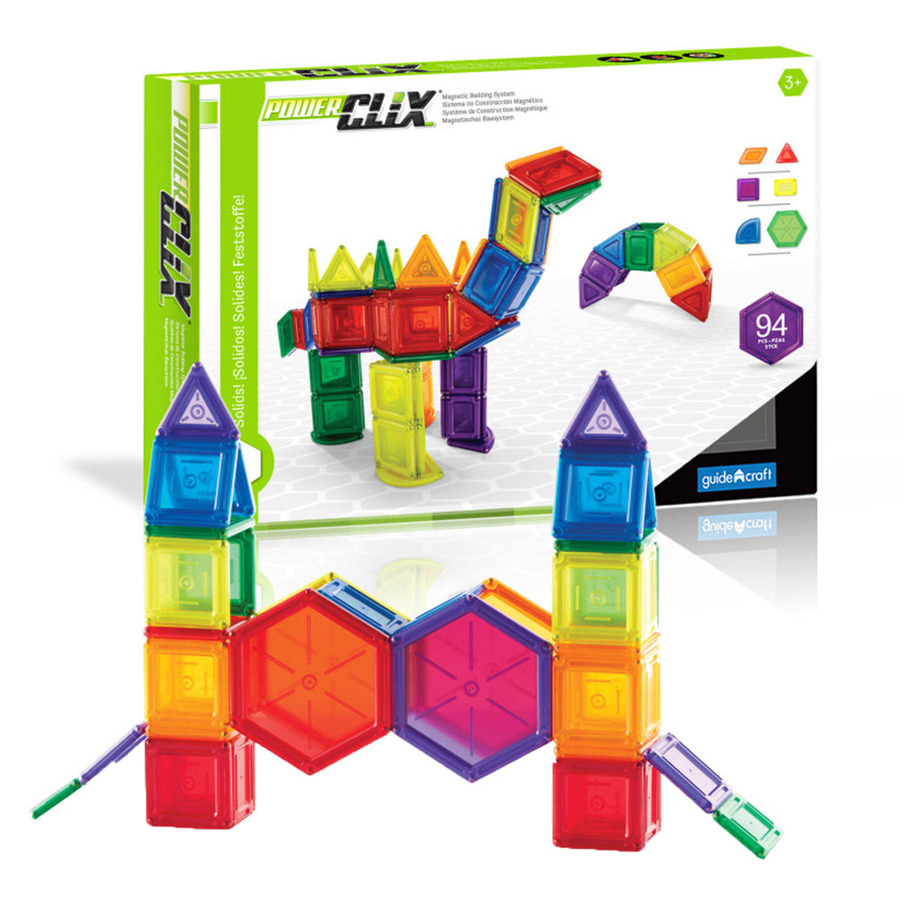 Guidecraft PowerClix Solids 94-Piece Magnetic Building Set