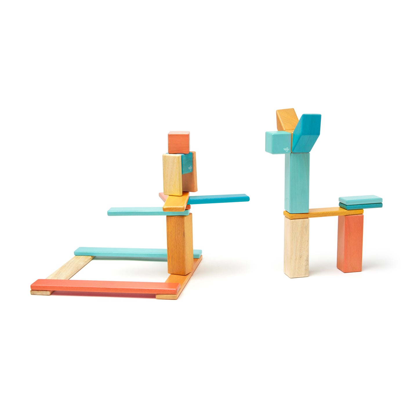 Tegu Magnetic Wooden Blocks, 24-Piece Set, Sunset