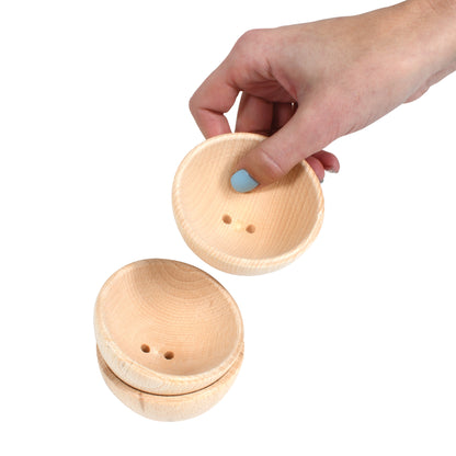 TickiT Beechwood Sensory Wooden Bowls - Set of 3