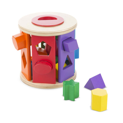 Melissa & Doug Match & Roll Shape Sorter - Classic Wooden Toy