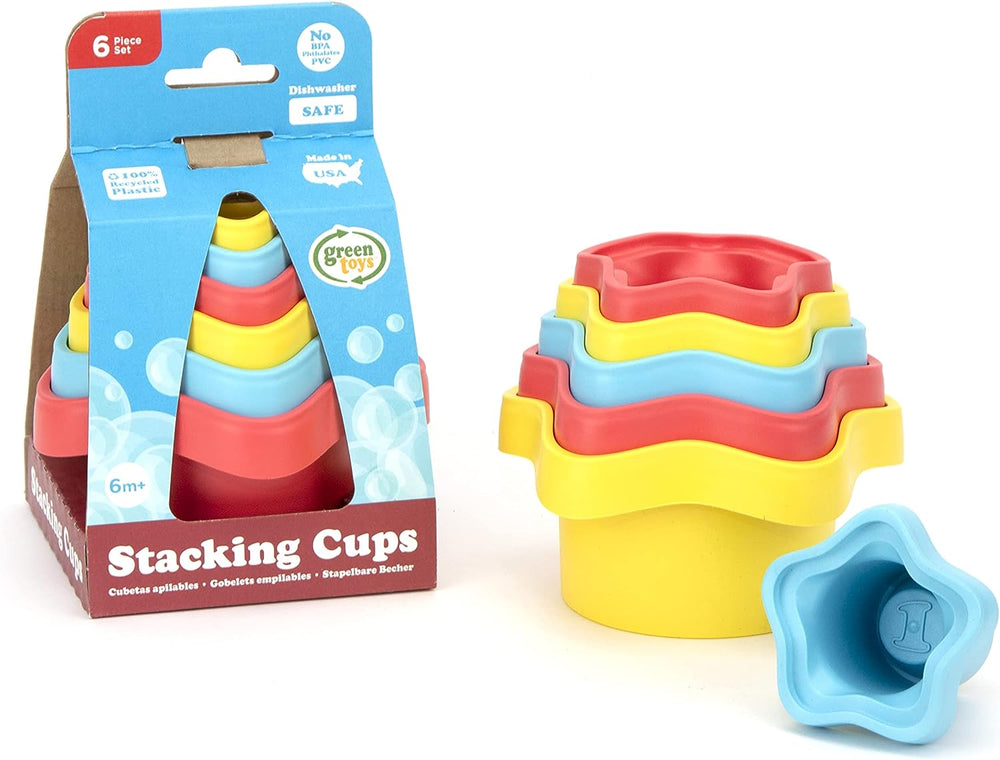 Green Toys Eco-Friendly Stacking Cups ‚Äì Purple/Blue/Green Bath Toy