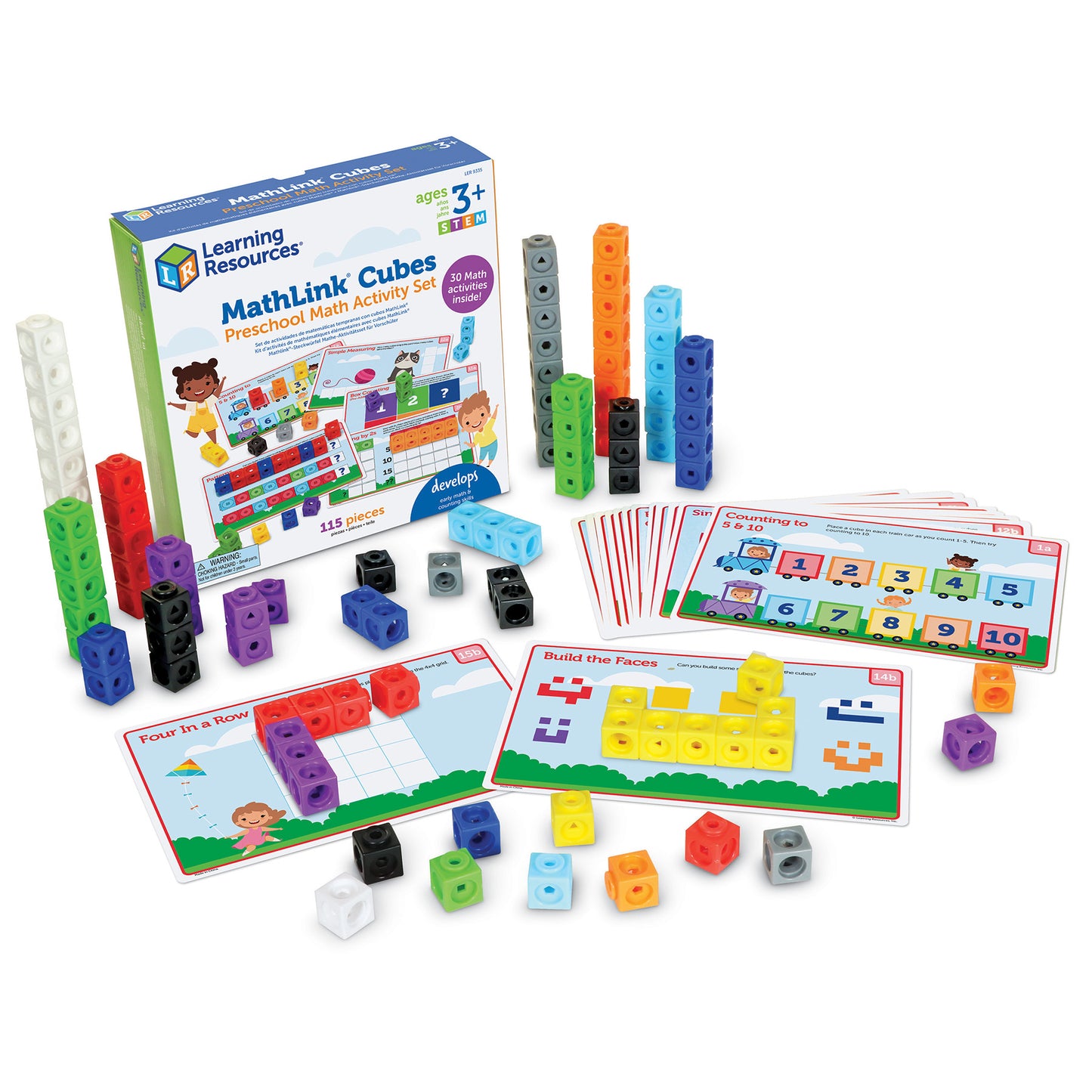 Learning Resources Mathlink Cubes - Preschool Math Activity Set - 100 Pieces