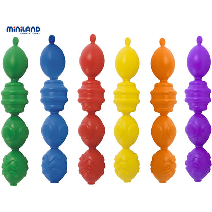 Miniland Educational Maxichain - Colorful Interlocking Pieces - Pack of 24