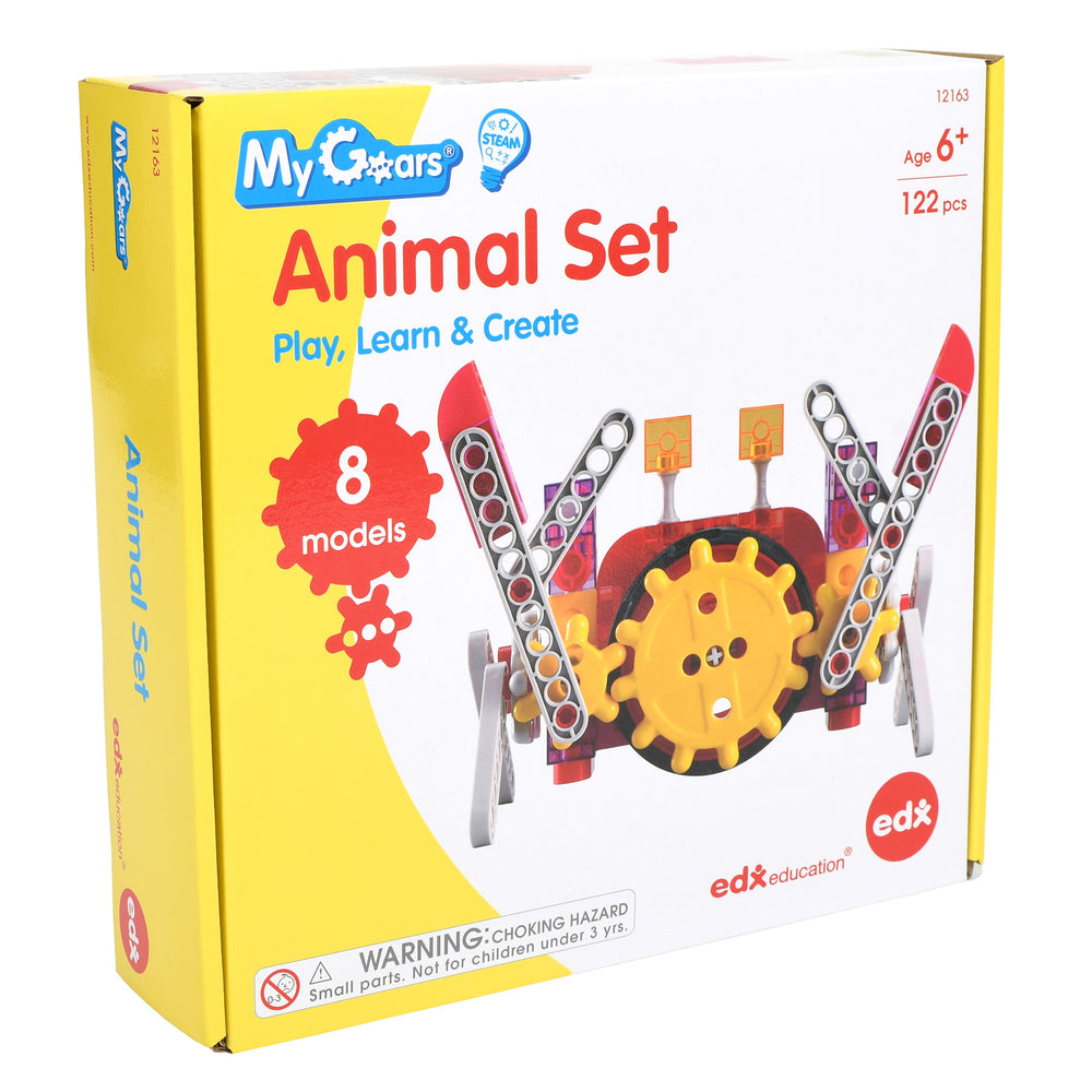 edxeducation My Gears - Animal Set - 122-Piece Interactive Model Kit