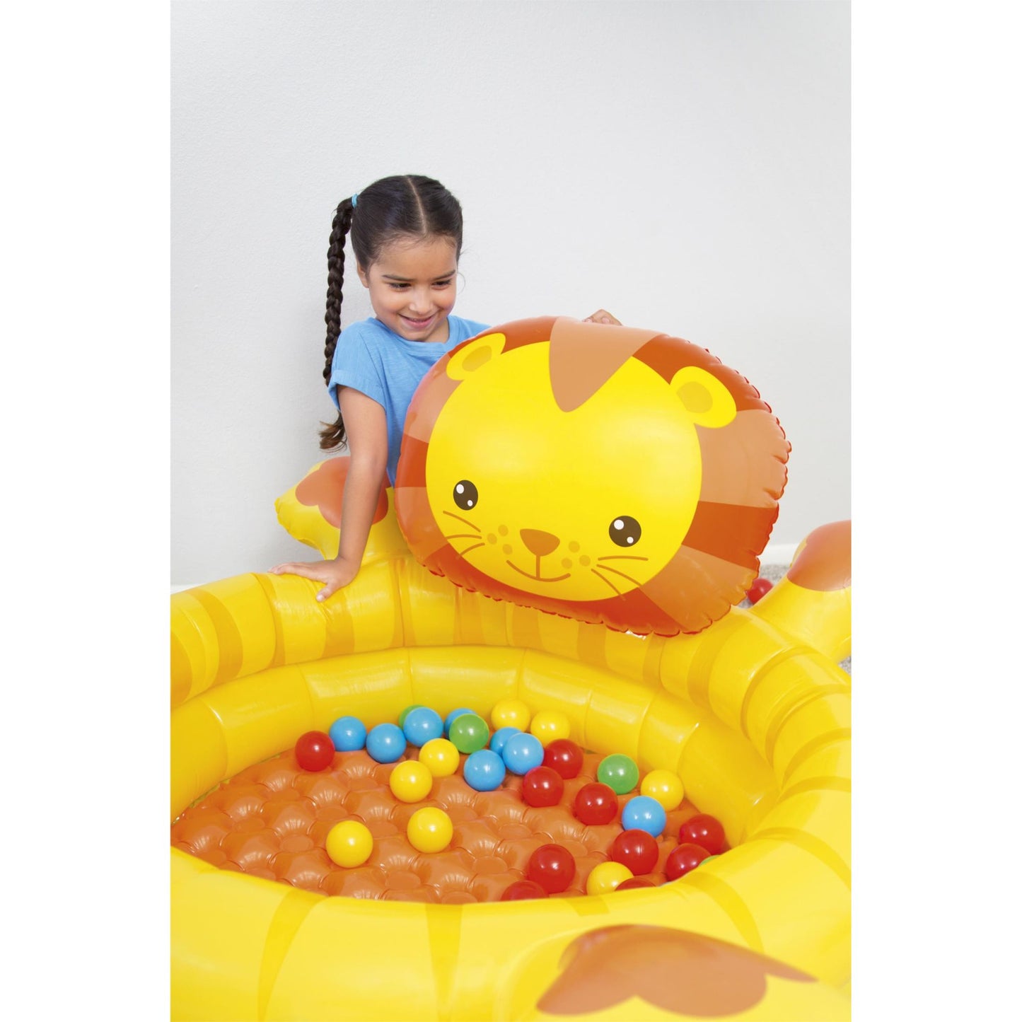 Up, In & Over Lion-Themed Inflatable Ball Pit, 44x39x24 Inches