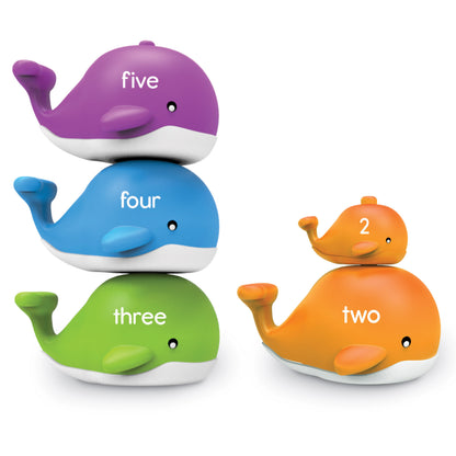 Learning Resources Snap-n-Learn Stacking Whales - Colorful Educational Counting Toy