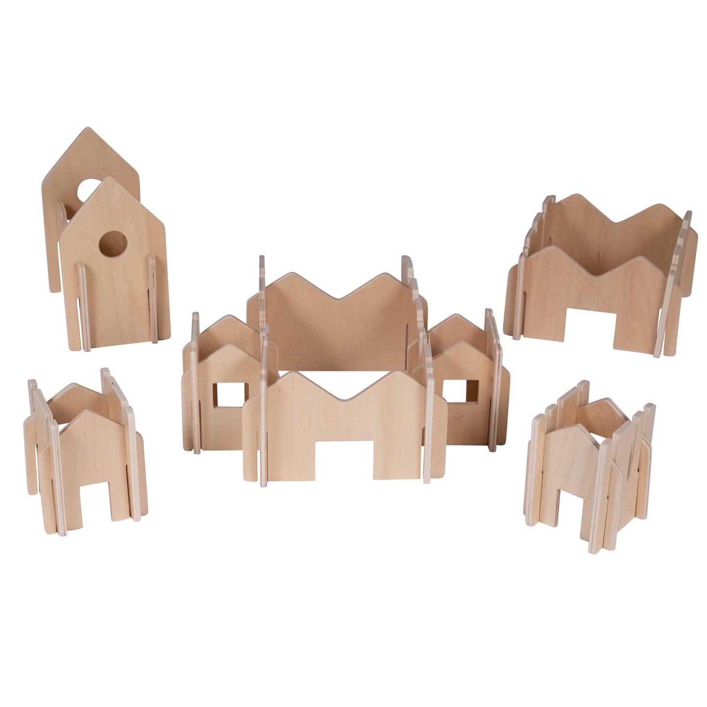 The Freckled Frog Happy Architect - Natural 28-Piece Wooden Building Set