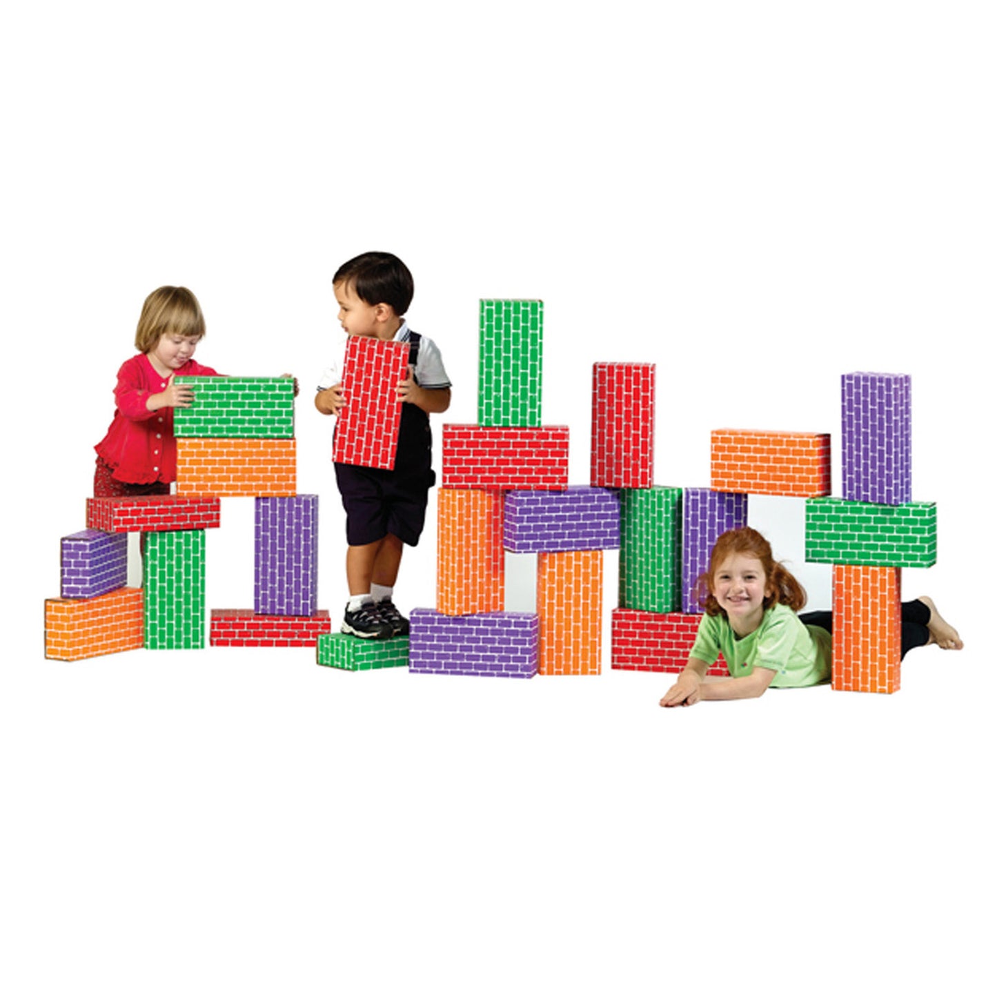 Smart Monkey Toys ImagiBRICKS 24-Piece Giant Rainbow Building Block Set