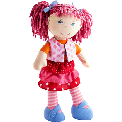 HABA Lilli-Lou 12-inch Soft Doll with Pink Chenille Hair