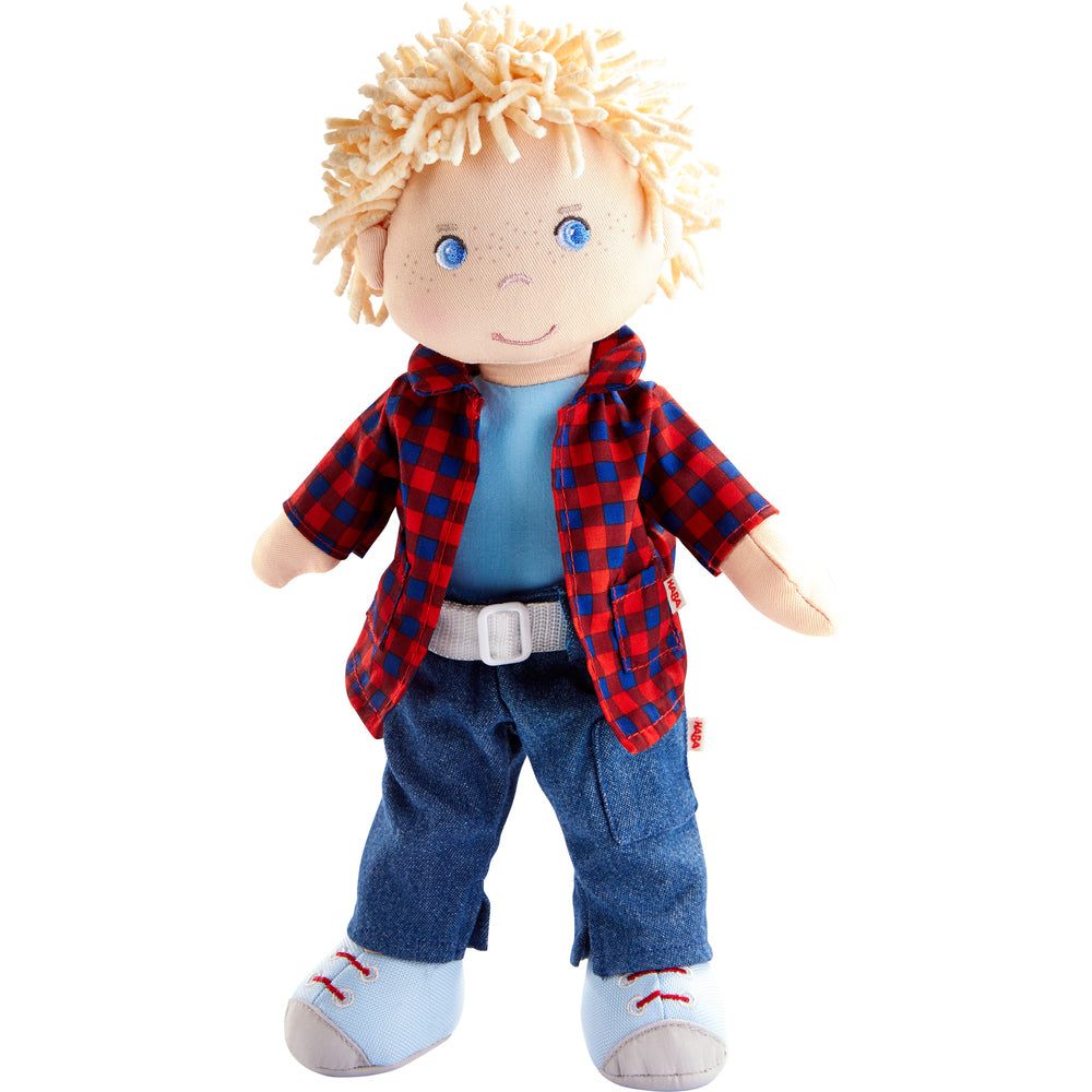 HABA Nick 12-Inch Adventure-Ready Soft Doll with Blue Eyes