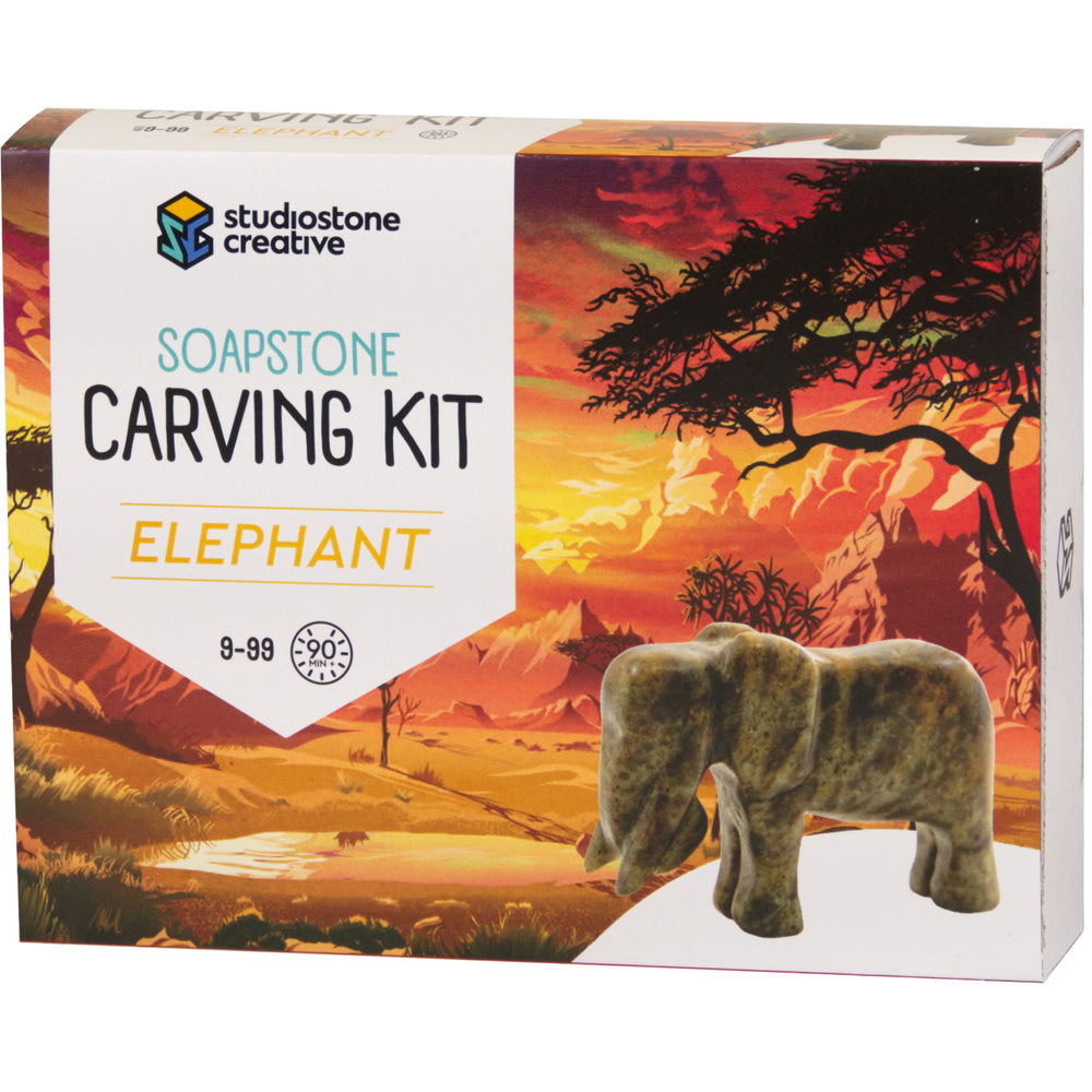 Studiostone Creative Elephant Soapstone Carving Kit - Art Sculpting Set