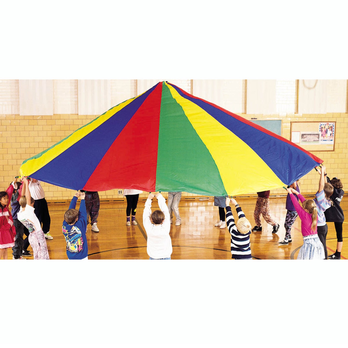 Martin Sports Multi-Colored Nylon Parachute, 20' Diameter with 16 Handles