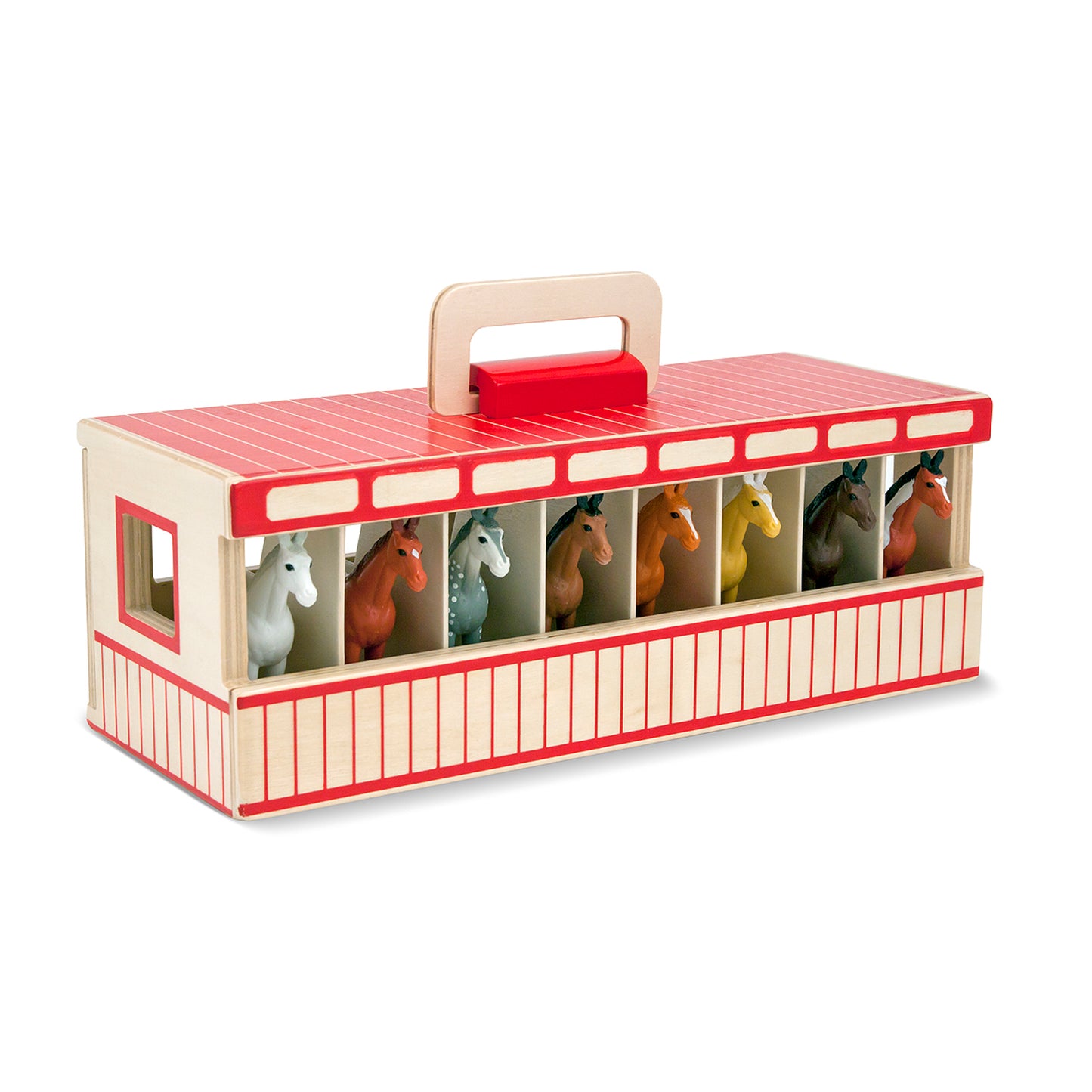 Melissa & Doug Portable Wooden Show-Horse Stable Play Set