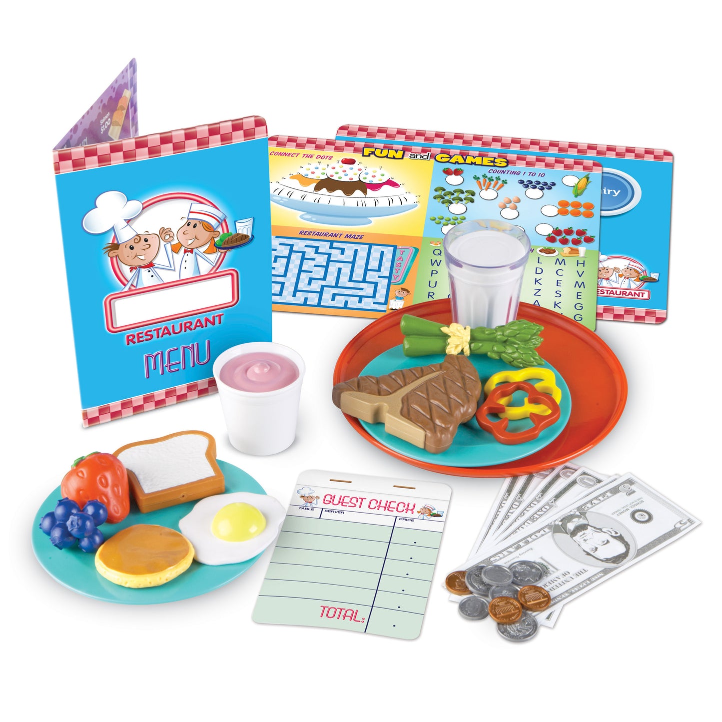 Learning Resources Serve It Up! Play Restaurant - Complete Pretend Playset