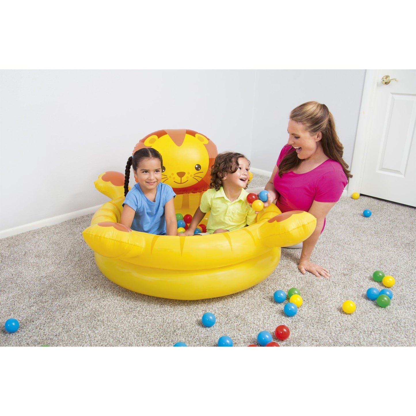 Up, In & Over Lion-Themed Inflatable Ball Pit, 44x39x24 Inches