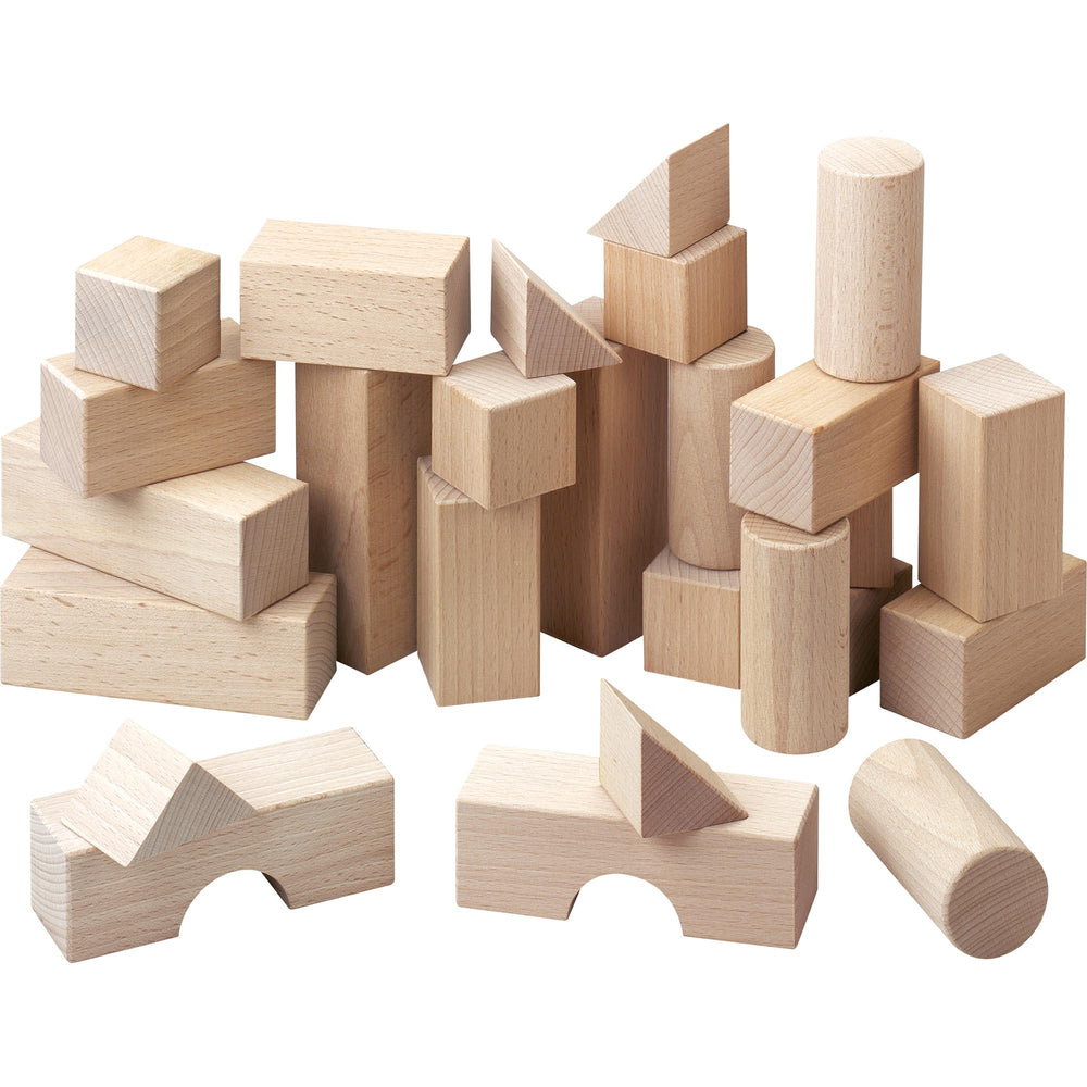 HABA Basic Building Blocks 26-Piece Starter Set - Natural Beech Wood