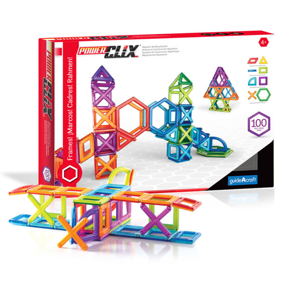 Guidecraft PowerClix Frames 100-Piece Magnetic Building Set