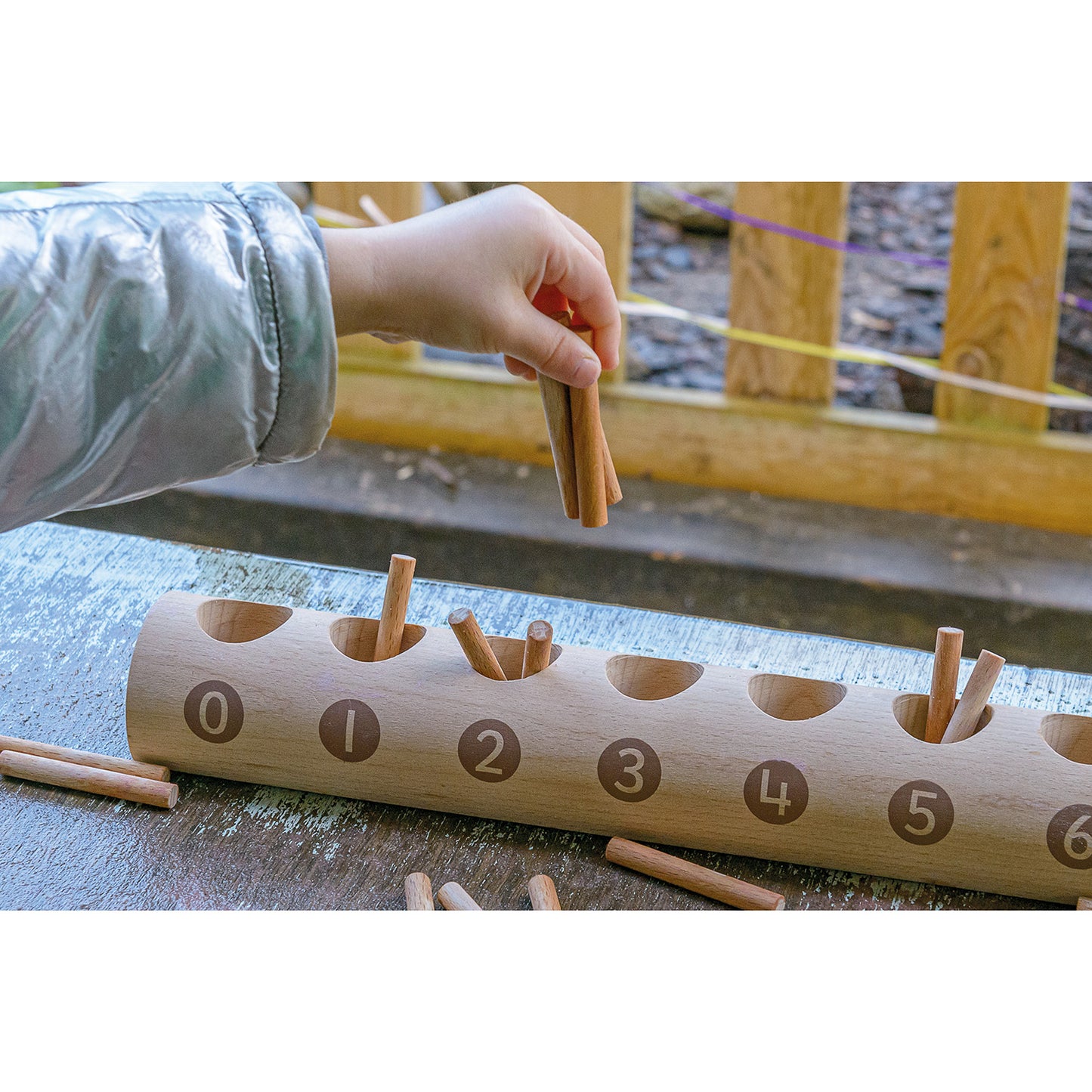 Yellow Door Natural Counting Log - Educational Wooden Toy for Toddlers