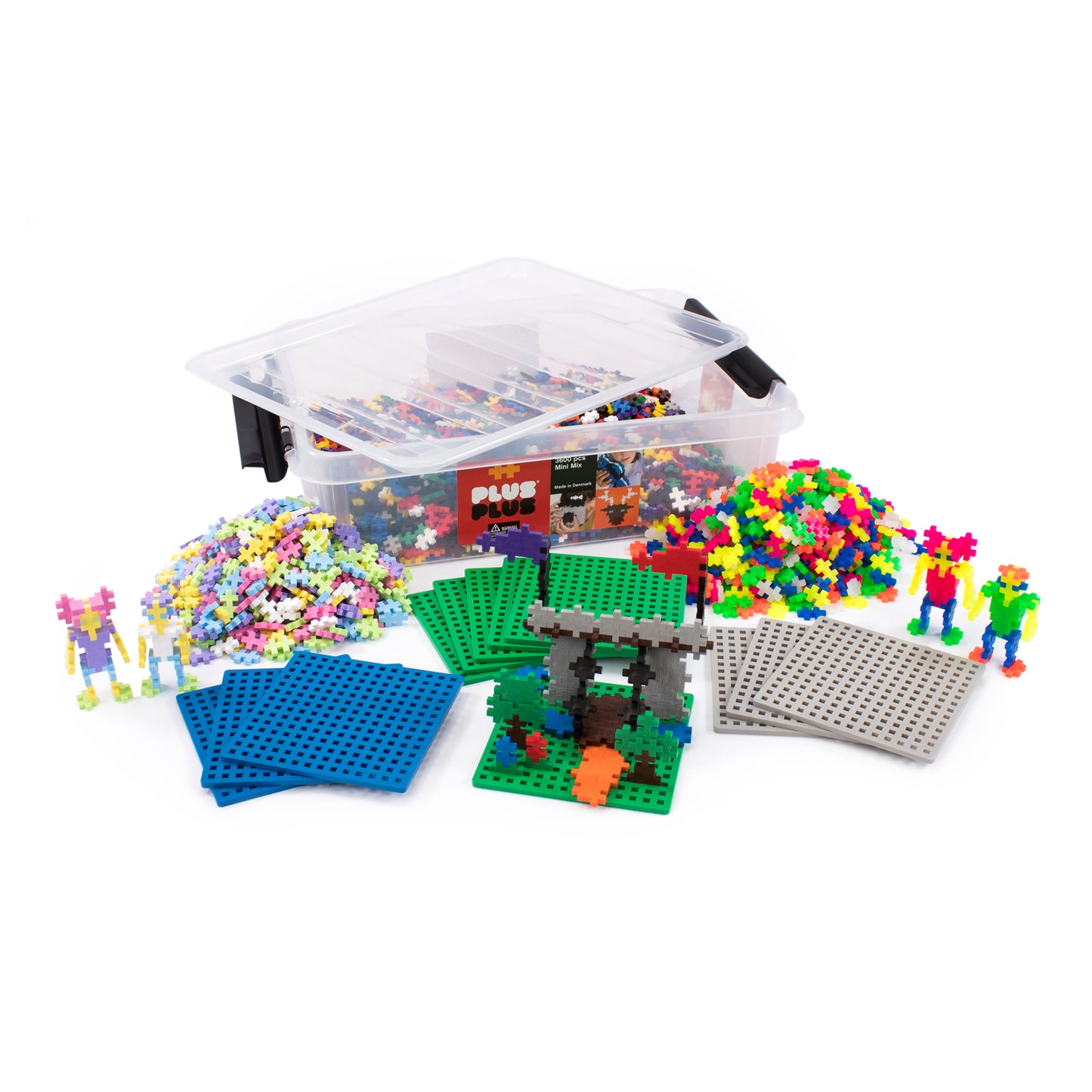 Plus-Plus School Set - 3600 Pieces in Basic, Neon, & Pastel Colors