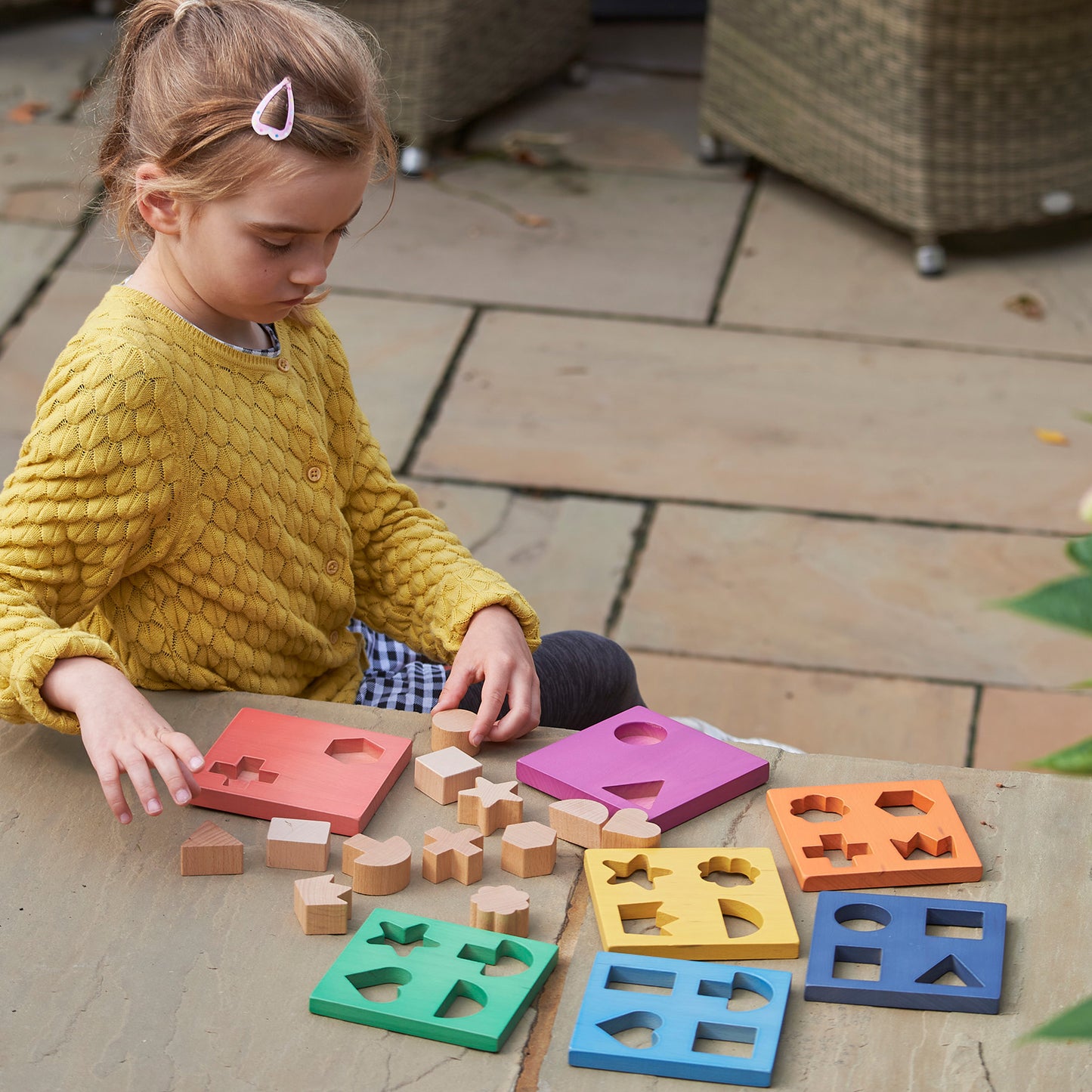 TickiT Rainbow Wooden Shape Stacker ‚Äì Colorful Educational Toy