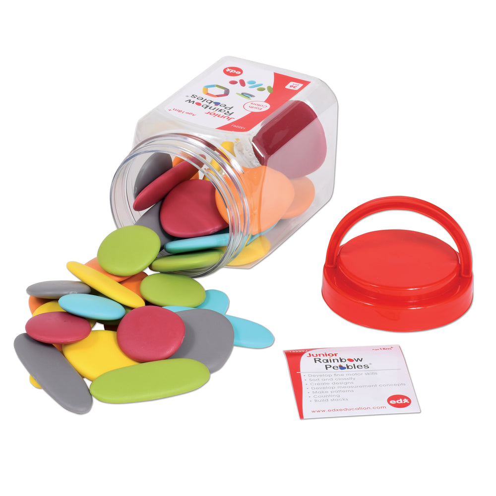 edxeducation Junior Rainbow Pebbles - Earth Colors - Mini Jar - 36 Piece Set