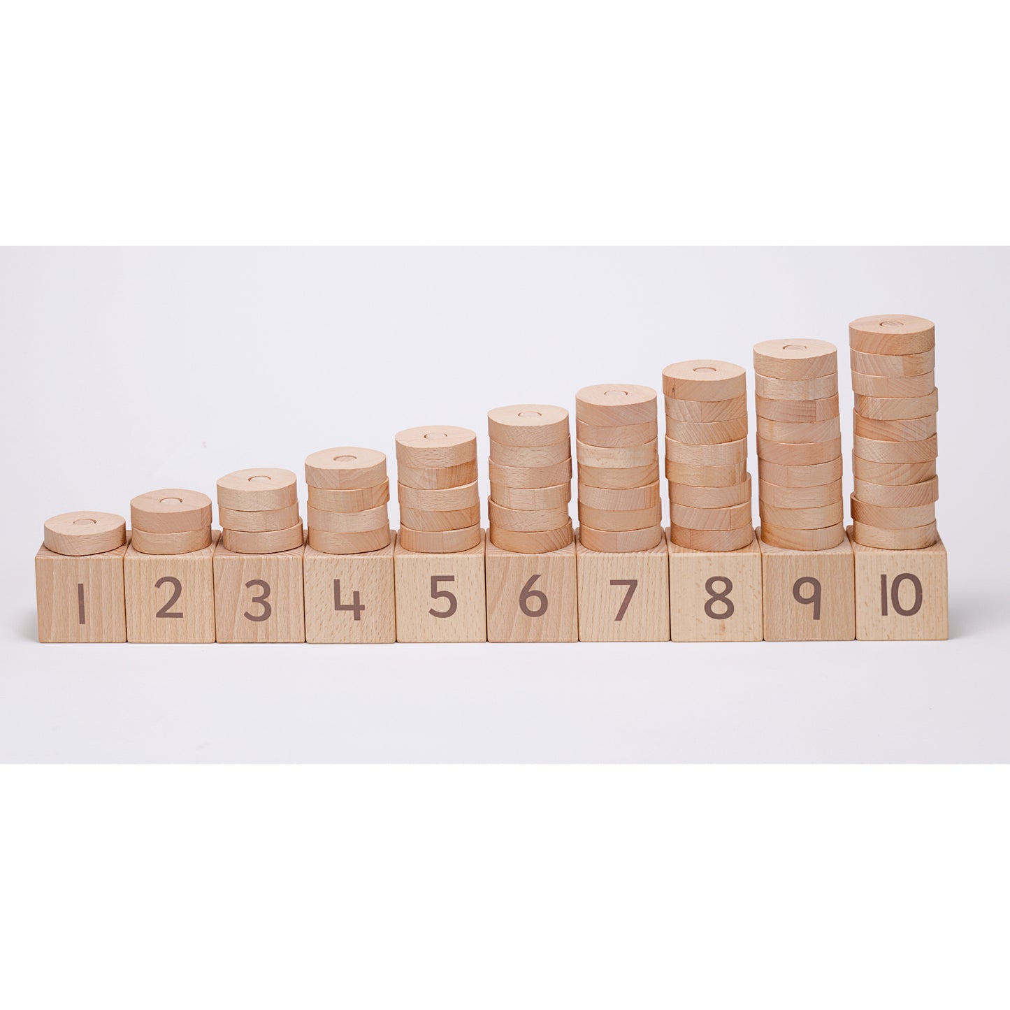 Yellow Door 1-10 Natural Number Stacker - Educational Counting Toy - Multicolor