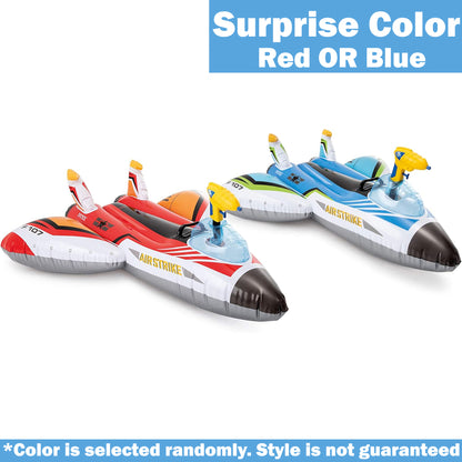 Intex Plane Ride-On Pool Float with Water Gun, Red/Blue