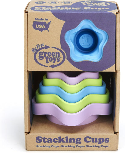 Green Toys Eco-Friendly Bath Stacking Cups ‚Äì 6 Piece Set