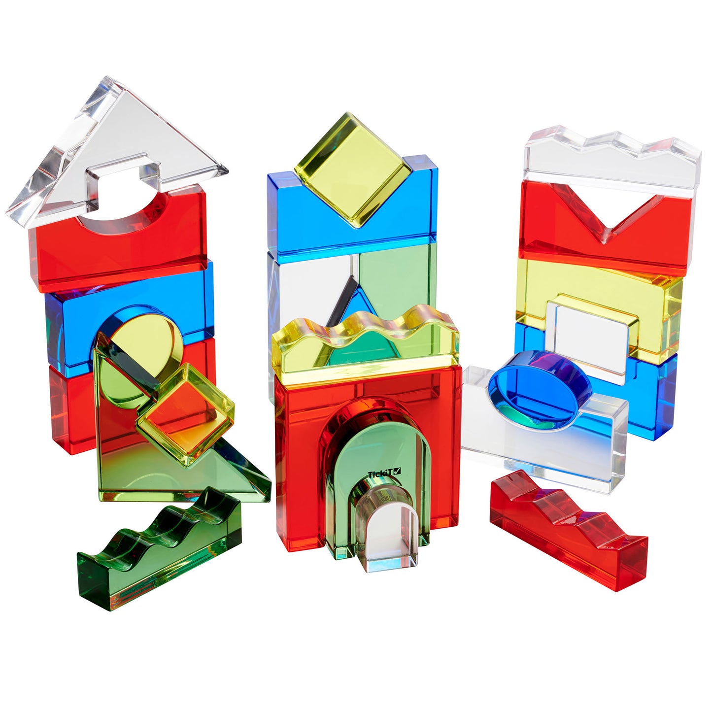 TickiT Color Crystal Block Set - 25 Piece Educational Acrylic Shapes