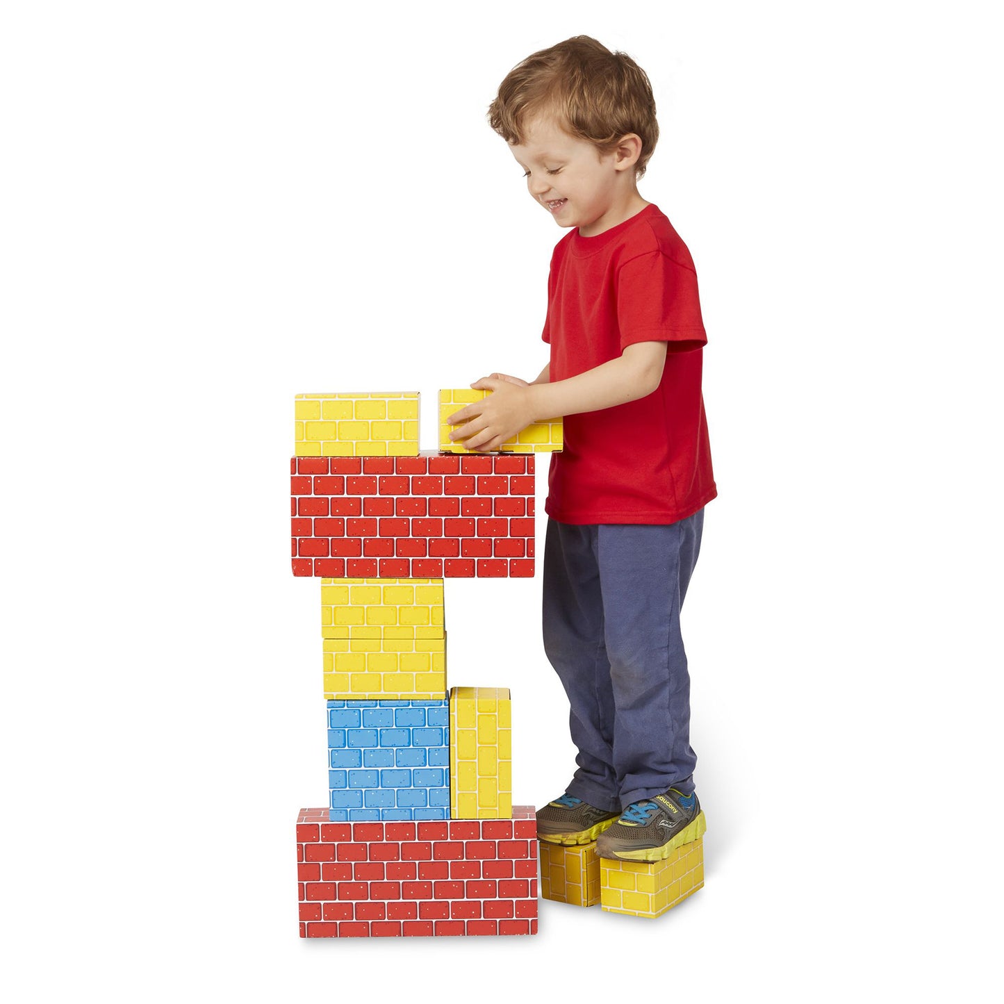 Melissa & Doug Jumbo Cardboard Building Blocks, 24-Piece Colorful Set