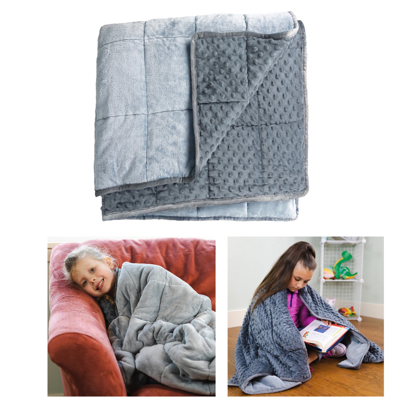 Bouncyband Dual Texture Weighted Shoulder Wrap for Kids - Gray