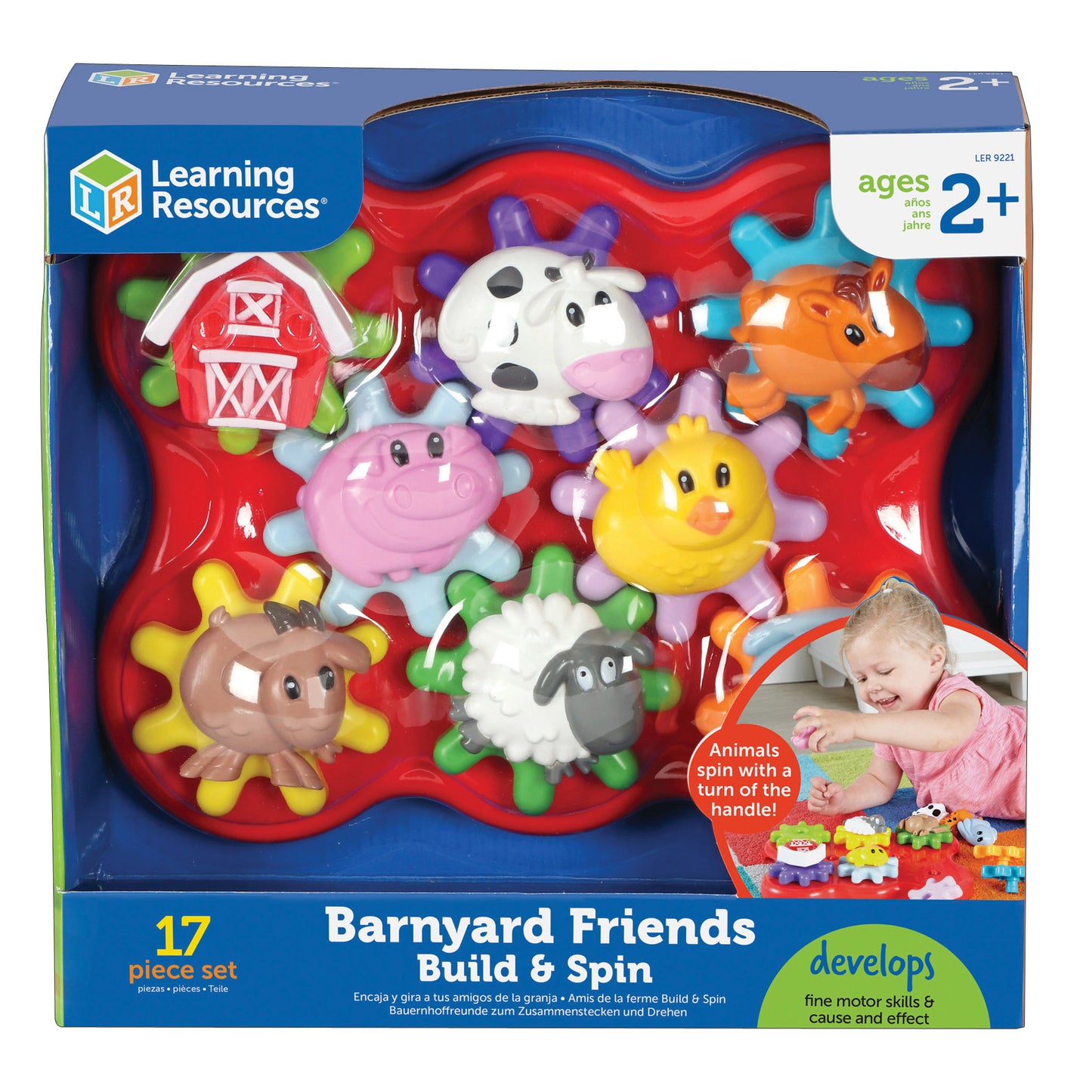 Learning Resources Build & Spin: Barnyard Friends - Interactive Gear Playset