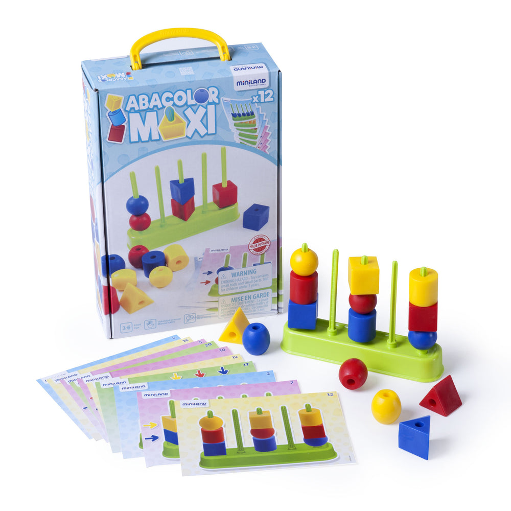 Miniland Educational Abacolor Maxi - Colorful Math Learning Blocks