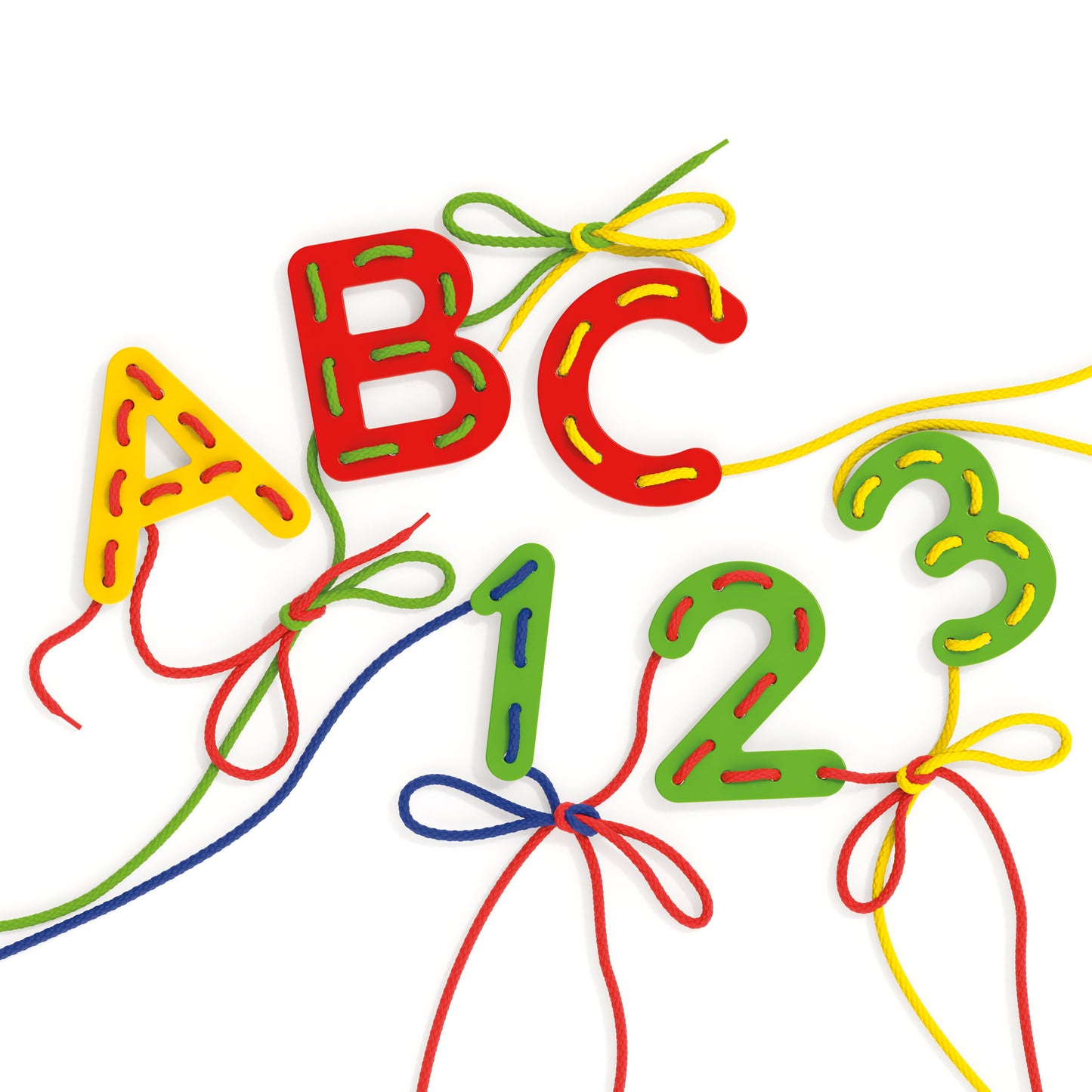 Quercetti Lacing ABC + 123 - Educational Alphabet and Number Lacing Toy