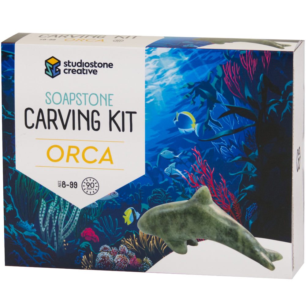 Studiostone Creative Orca Soapstone Carving Kit - Art Sculpting Set