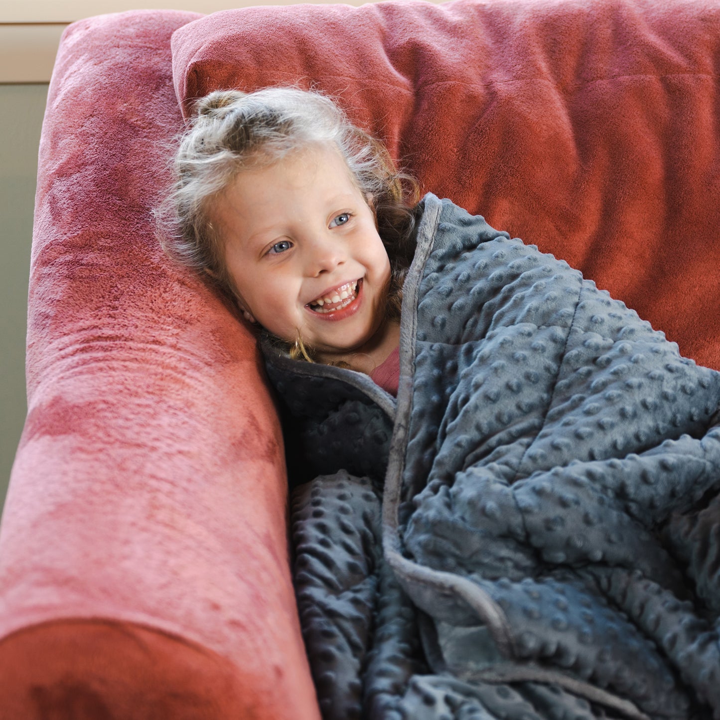 Bouncyband Kids' Sensory Weighted Fleece Blanket ‚Äì 10lb, Dual-Texture