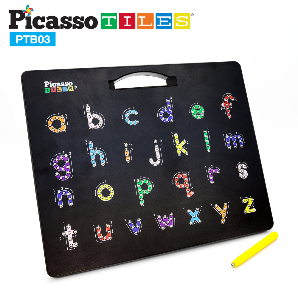 PicassoTiles Alphabet Double-Sided Magnetic Drawing Board - 12" x 10"