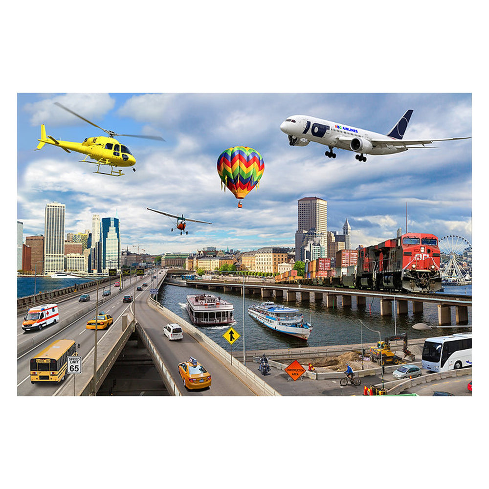 MOJO On-the-Go Transportation 48-Piece Jumbo Photographic Floor Puzzle