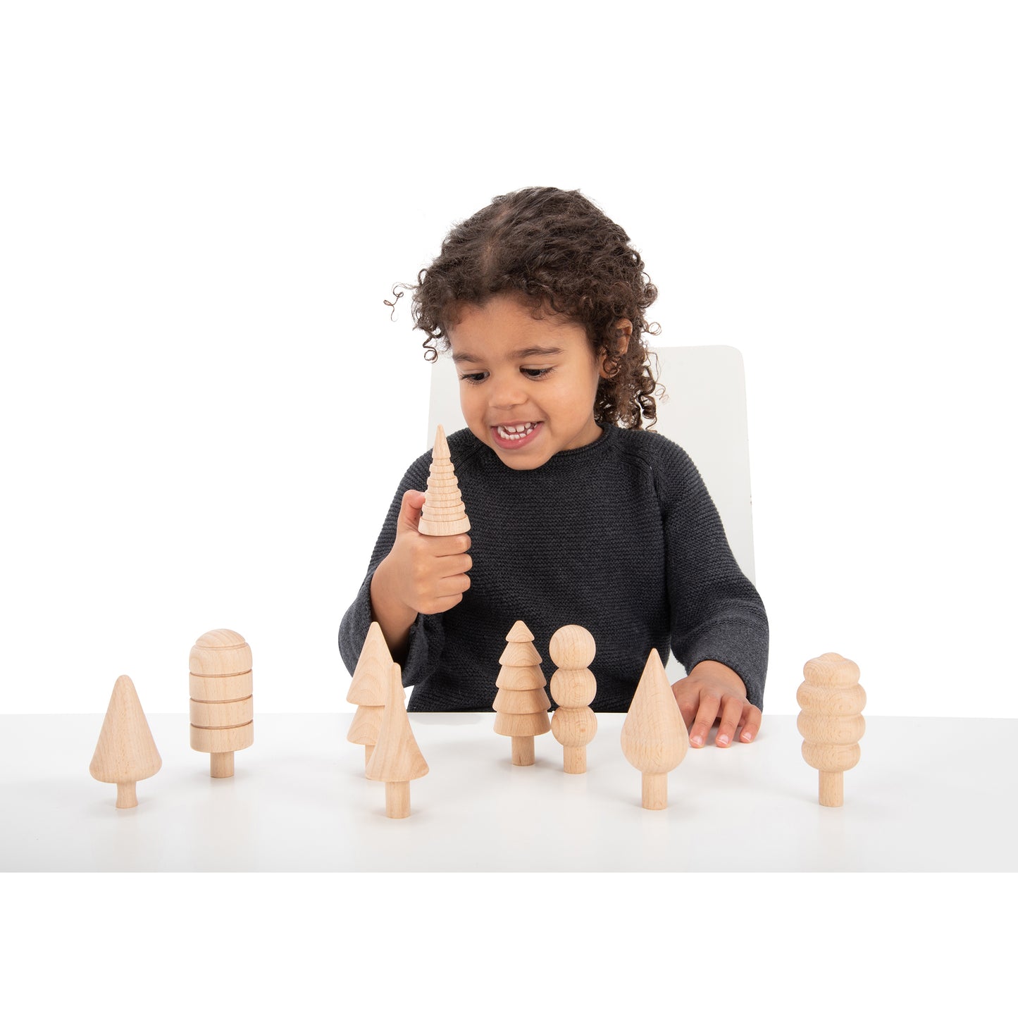 TickiT Woodland Trees Set - 10 Piece Wooden Toy Collection for Toddlers