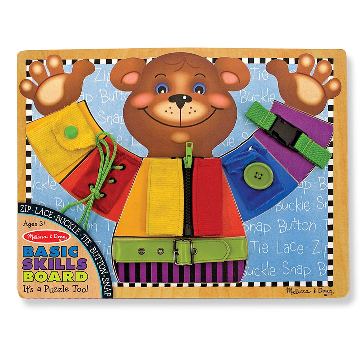 Melissa & Doug Basic Skills Wooden Learning Board - Educational Puzzle Toy