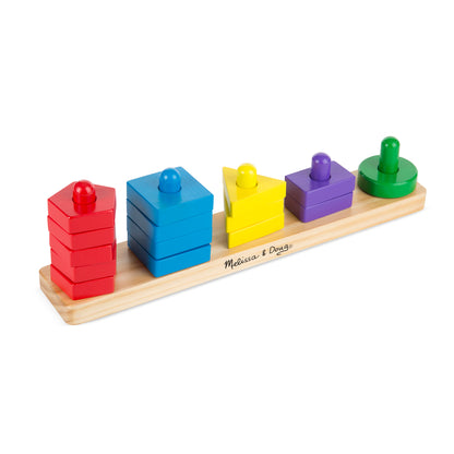 Melissa & Doug Stack & Sort Board - Colorful Wooden Block Puzzle