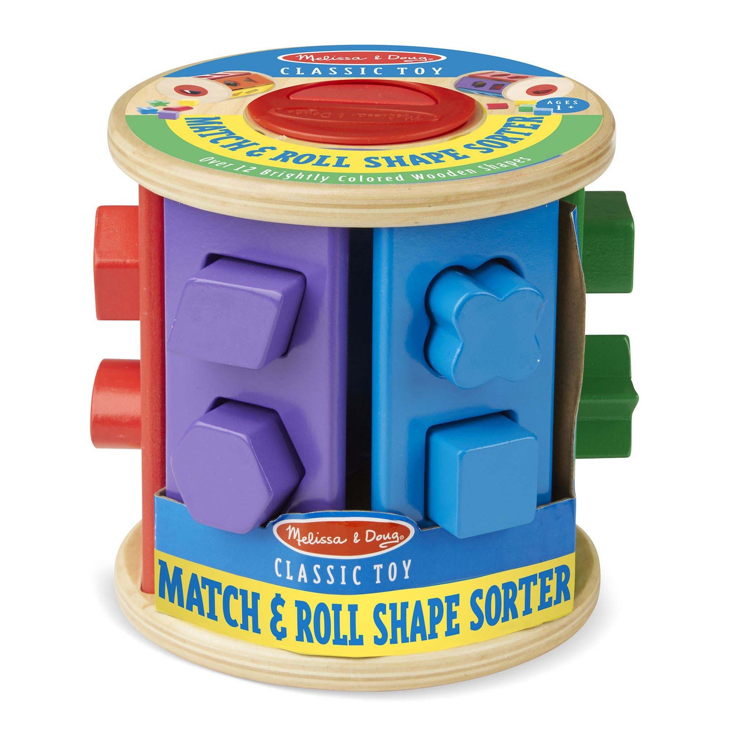 Melissa & Doug Match & Roll Shape Sorter - Classic Wooden Toy