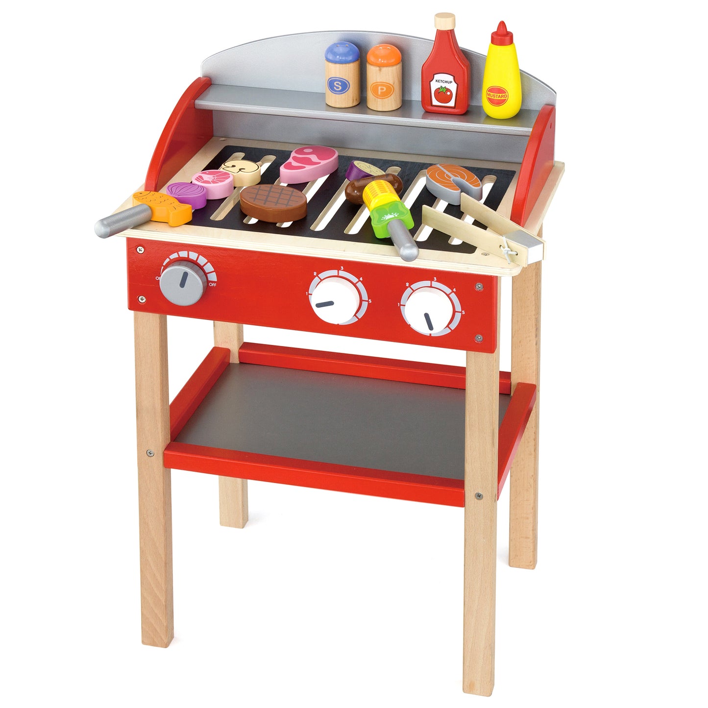 Learning Advantage Wooden Grill Playset - Interactive BBQ Cooking Set