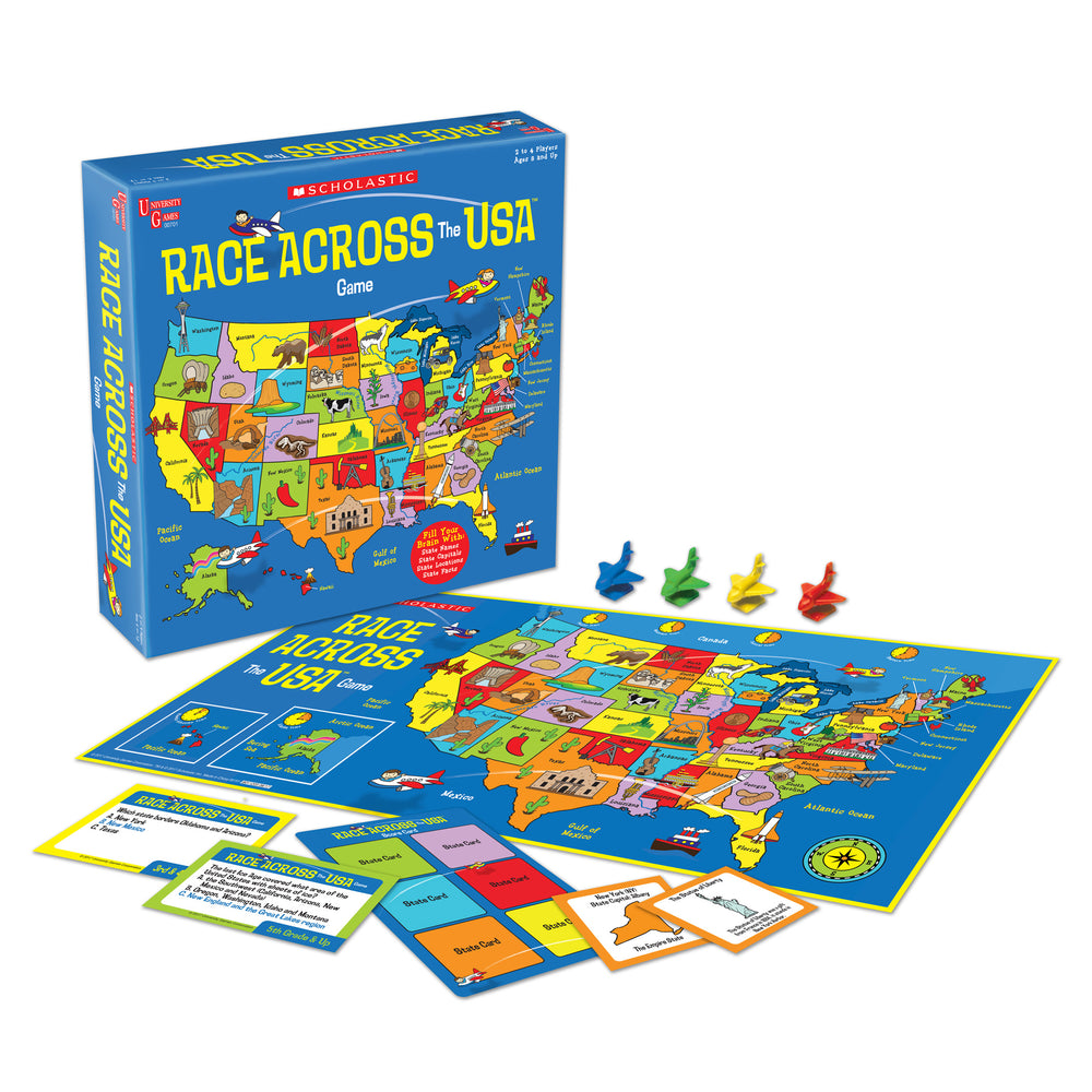 Race Across the USA Scholastic Board Game by University Games