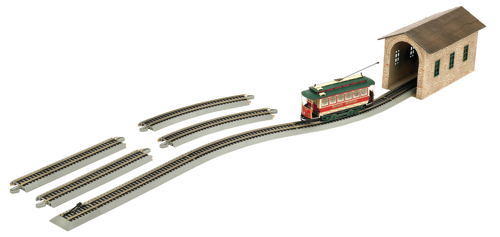 Bachmann Trains - Village Streetcar Christmas Auto Reversing Set - On30 Scale