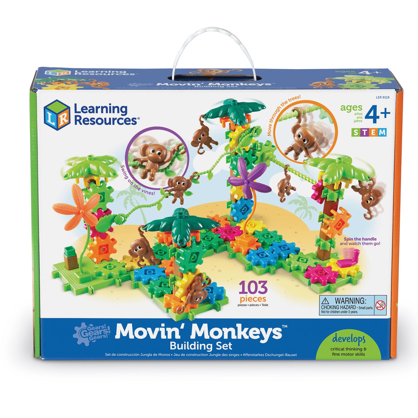 Learning Resources Gears! Gears! Gears! Movin' Monkeys 103-Piece Building Set