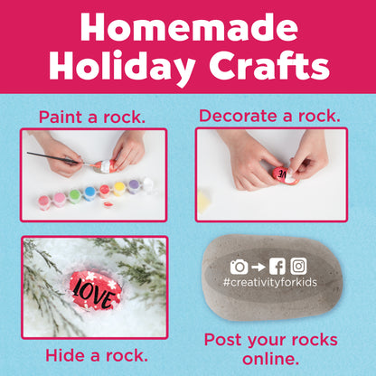 Creativity for Kids Holiday Hide and Seek Rock Painting Kit - Festive Craft Set